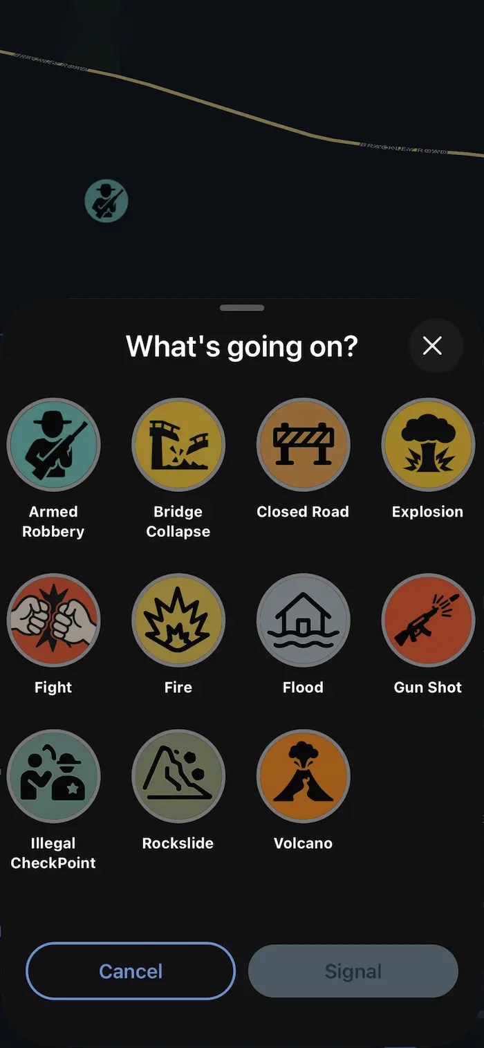 Reporting an incident on the Safia safety app
